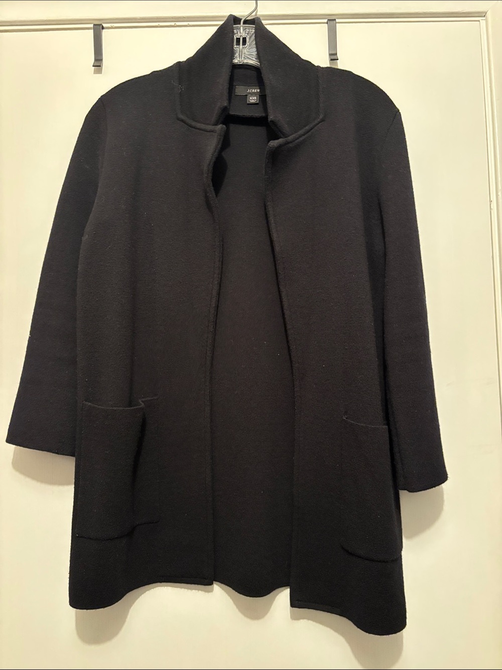 J. Crew Black Open-Front Knit Cardigan